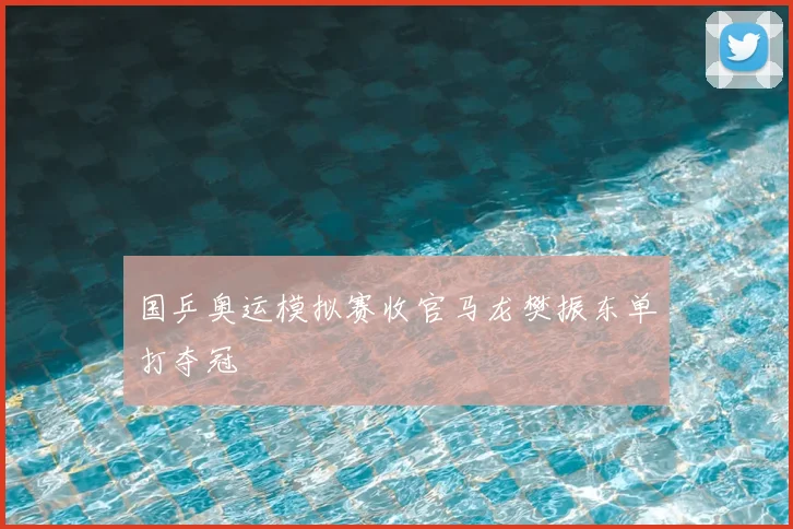 国乒奥运模拟赛收官马龙樊振东单打夺冠